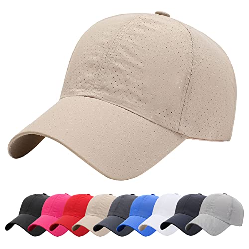 Baynetin Masche Baseball Kappe, Herren Atmungsaktive Schnell Trocknend Basecap, Mesh Freizeit UV Baseballmütze Verstellbar Sport Cap (Khaki) von Baynetin