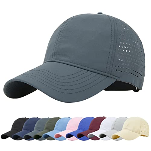 Baynetin Mesh Baseball Kappe, Atmungsaktive Schnell Trocknend Basecap, Masche Freizeit UV Baseballmütze Sport Cap Verstellbar (Dunkelgrau) von Baynetin