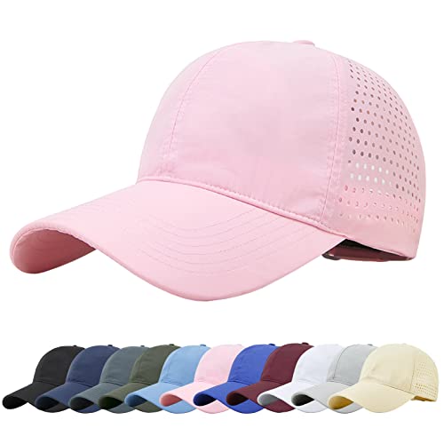 Baynetin Mesh Baseball Kappe, Atmungsaktive Schnell Trocknend Basecap, Masche Freizeit UV Baseballmütze Sport Cap Verstellbar (Hell-Pink) von Baynetin