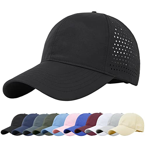 Baynetin Mesh Baseball Kappe, Atmungsaktive Schnell Trocknend Basecap, Masche Freizeit UV Baseballmütze Sport Cap Verstellbar (Schwarz) von Baynetin