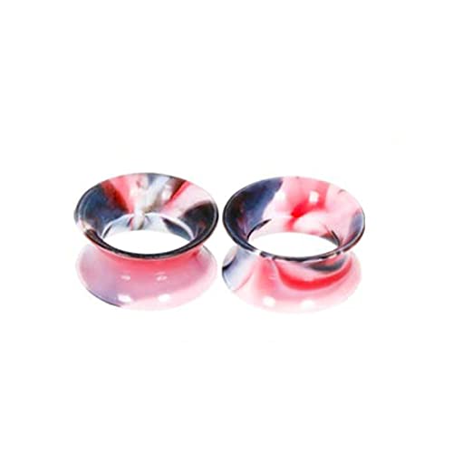 Bcughia Ohr Tunnel 18mm Silikon Ohr Plug Herren Rosa und Schwarz Reifen Tunnel Ohrring Set, 2 Stück von Bcughia