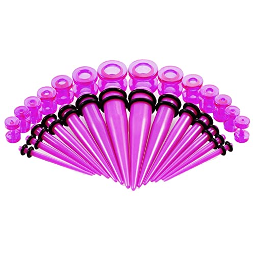 Bcughia Ohrringe Tunnel Acryl 2-10mm Ohrringe Plugs Damen Kegel und Reifen Ohrringe Tunnel Set, 28 Stück von Bcughia