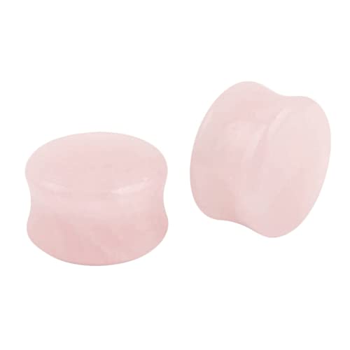 Bcughia Stein Ohr Plug 14mm Ohrringe Plugs Männer Rosa Stein Ohr Plug Set, 2 Stück von Bcughia