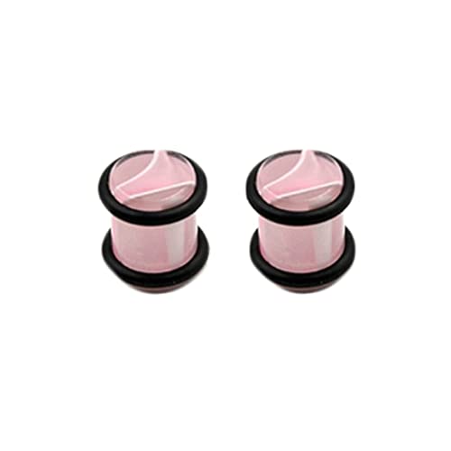 Bcughia Tunnel 5mm Acryl Ohr Plug Männer Rosa Zylinder Ohrringe Tunnel Set, 2 Stück von Bcughia