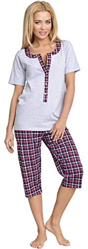 Be Mammy Damen Schlafanzug Stillpyjama H2L2N2 (Melange, M) von Be Mammy