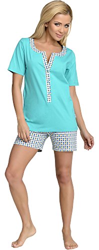 Be Mammy Damen Schlafanzug Stillpyjama J5ST3N2 (Türkis, M) von Be Mammy