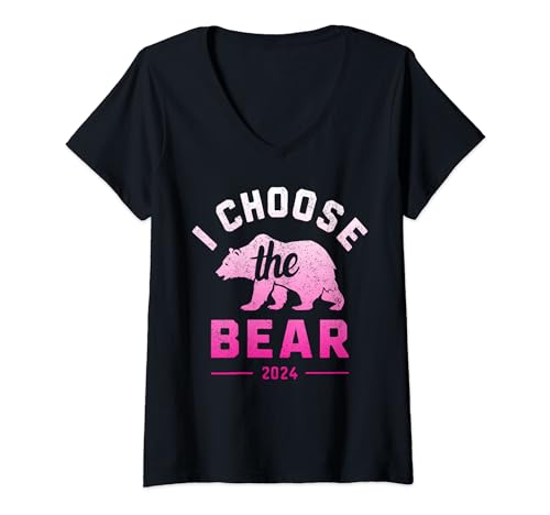 Damen Ich wähle den Bären T-Shirt mit V-Ausschnitt von Bear Lovers