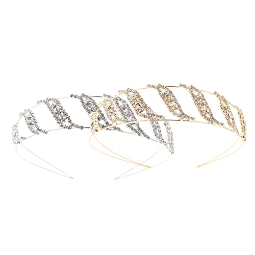 Beatifufu 2 Stück Perlen Stirnband Hochzeit Strass Haarband Funkelnder Strass Kopfschmuck Damen Kristall Stirnband Kristall Strass Haarband Geburtstags Kristall Stirnband Kinder von Beatifufu