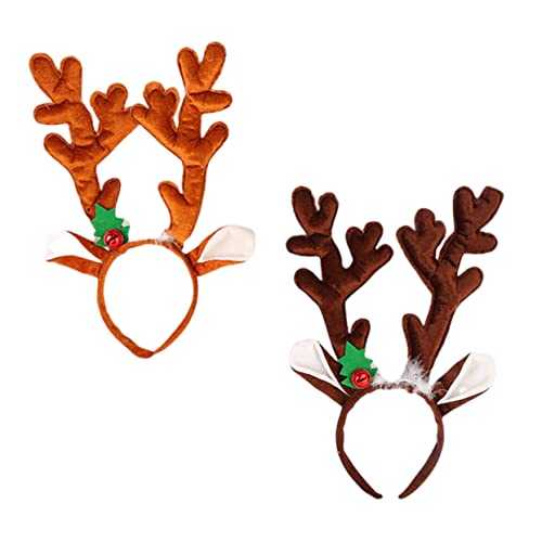 Beatifufu 2St Weihnachtsstirnband Feiertags-Rentier-Kopfbedeckungen Weihnachtsfeier Kostüm Haarbänder Tiara dekorative weihnachtsgeweih stirnbänder festliche geweih stirnbänder Weihnachten von Beatifufu