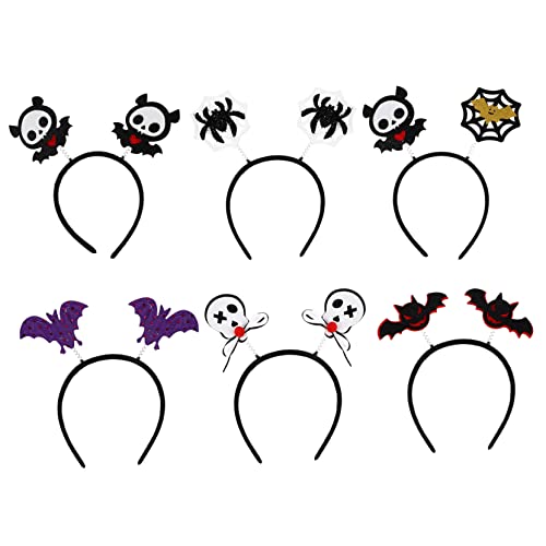 Beatifufu 6st Halloween-stirnband Gotisch Halloween-stirnbänder Halloween-haarschmuck Geister Stirnband Halloween-partygeschenke Totenkopf-haarreifen Web-kopf Kind Kunststoffvlies Spinne von Beatifufu