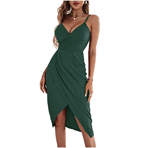 Beaufident Abendkleider für Damen Knielang Brautjungfernkleider für Hochzeit elegant ballkleid Festliche Kleider Party Cocktailkleid,Grün,M von Beaufident