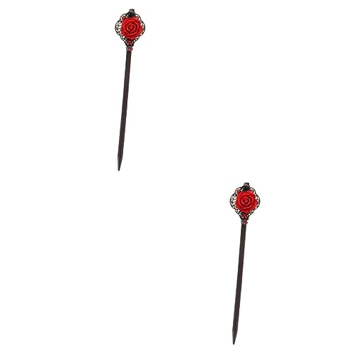 Beaupretty 2st Alte Haarnadel Retro-blumenhaarnadeln Chinesischer Haarstab Retro-haarstäbe Haarnadel Für Mädchen Haarstäbchen Für Haarpflegezubehör Rosenstift Braut Klassisch von Beaupretty