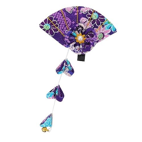 Beaupretty 6st Haarnadel Japanische Kimono-blumen-haarspange Haarschmuck Mit Langen Quasten Florale Haarspange Fan-haarspangen Fächer Geisha Damen Violett Hochzeit Bettwäsche Aus Baumwolle von Beaupretty