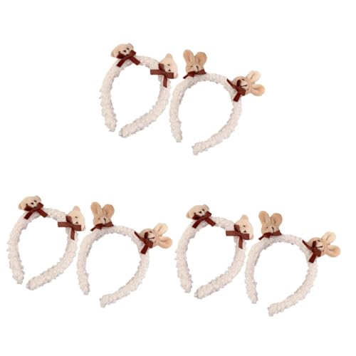 Beaupretty 6 Stk Stirnband Party-kopfschmuck Gefrorene Haarschmuck Hasen-kuscheltiere Extra Große Haarschleife Plüsch Haarband Weihnachtsstirnbänder Weihnachten Cosplay Hut Lammwolle Mädchen von Beaupretty