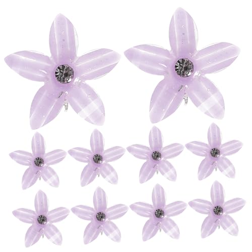 Beaupretty 10st Strass-haarspange Für Kinder Mini-haarbacken Perlen Für Zöpfe Für Kinder Strass-blumen-haarspangen Lila Blumenclips Mädchen Die Blumen Violett Kleine Sonnenblume Strasssteine von Beaupretty