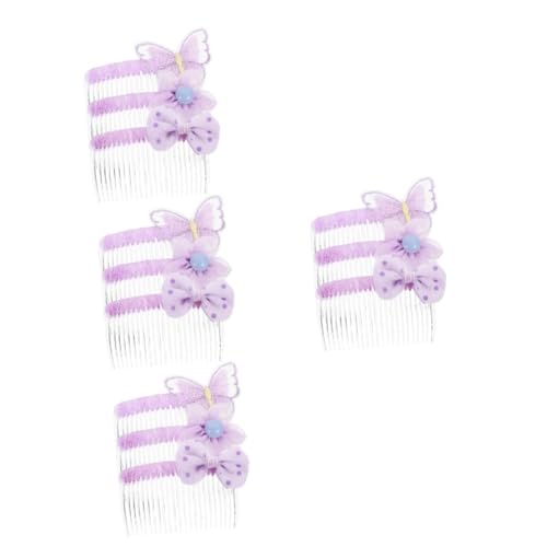 Beaupretty 12 Stk Tüll Schmetterling Haarspange Dekorationen Für Hochzeitszeremonien Retro-blumenkopfschmuck Party-haarschmuck Zahnkamm Für Mädchen Haarkämme Haarnadel Krawatte Kind Violett von Beaupretty