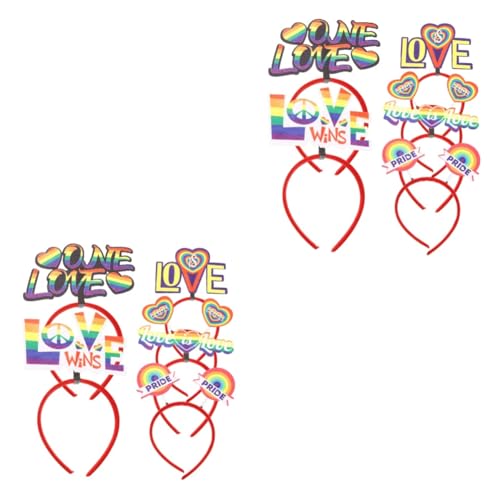 Beaupretty 12 Stk Pride Month Stirnband Lgbt Liebe Stirnband Partykopf Bopper Gay-pride-partyzubehör Regenbogen-kopfschmuck Regenbogen-accessoires Lgbt-haargummis Mädchen Popper Stoff Cosplay von Beaupretty