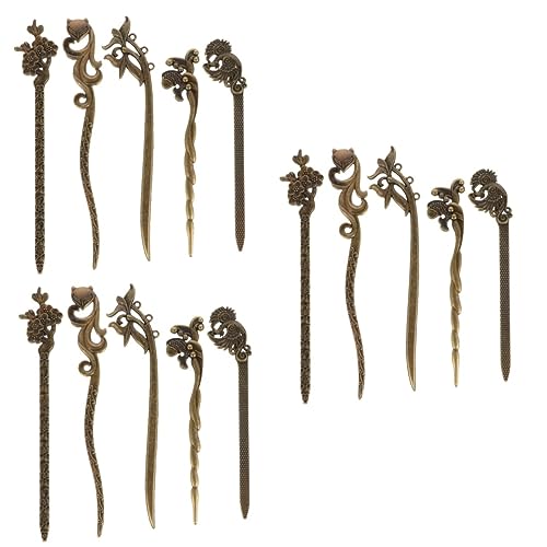 Beaupretty 15 Stk Vintage Palast Haarnadel Antike Retro-haargabeln Haarspangen Für Damen Haarstäbchen Für Brötchen Chinesischer Haarstab Schal Haarnadel Alte Haarnadel Braut Metall Antiquität von Beaupretty