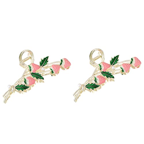 Beaupretty 2st Erdbeer-kratz Haars Pange Sommerfrucht-haarspange Niedliche Haaraccessoires Haarspange Halten Klauenclips Für Frauen Haarklammern Fräulein Koreanische Version Legierung Hawaii von Beaupretty