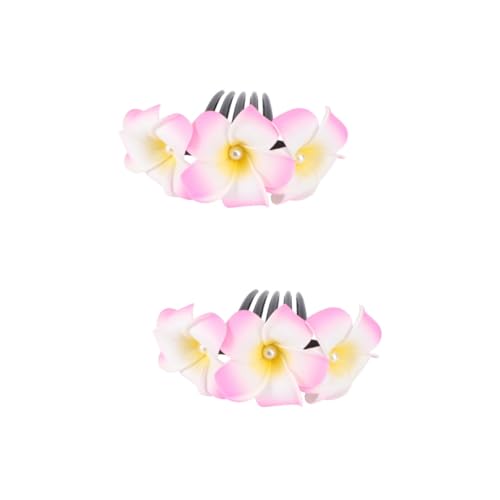 Beaupretty 2 Stk Braut Haarkamm Hochzeitskopfschmuck Für Die Braut Haarkämme Für Frauen Haarschmuck Hochzeitsdeko Frangipani-kopfschmuck Frauen Haarnadel Blumen Damen Material von Beaupretty