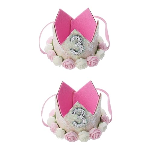 Beaupretty 2st Baby Krone Geburtstag Prinzessin Tiara Blumen-tiara-geburtstagshut Baby Glitzer Baby- Dritten Geburtstag Tiara-kopfschmuck Zum 3. Geburtstag Hosenträger Haustier Kind Eva von Beaupretty