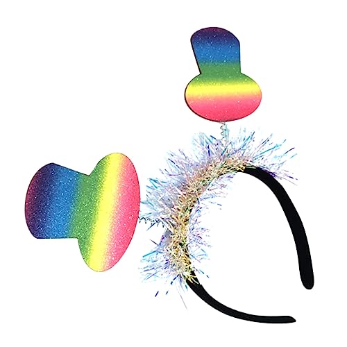 Beaupretty 2st Stirnband Mit Regenbogenhut Bommel Stirnband Mit Regenbogenschleife Diademe Für Mädchen Mexikanischer Hut Stirnband Alien-bopper Valentinstag Mini Kleidung Damen Farbe Glitzer von Beaupretty