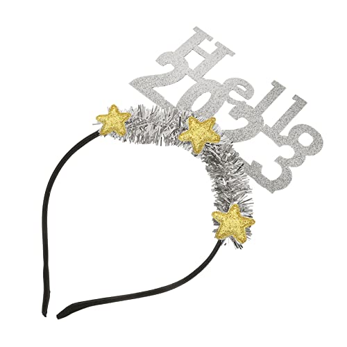 Beaupretty 2023 Kunststoff-Haarbänder Goldendoodle-Zubehör Goldene Haar-Accessoires 2023 Haarbänder 2023 Neujahrs-Stirnband 2023 Neujahrs-Foto-Requisite Haarschmuck Feier-Requisiten von Beaupretty