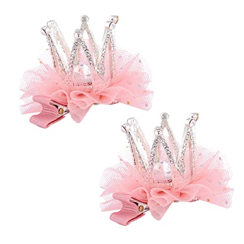 Beaupretty 2st Kronen-haarspange Aus Dreidimensionalem Mesh Styling Von Haarspangen Klammern Haarspangen Glänzende Haarnadeln Netz-prinzessin-tiara-haarnadel Gittergewebe Strasssteine Mädchen von Beaupretty