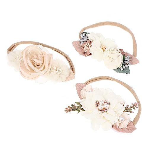 Beaupretty 3st Stirnband Baby Mädchen Stirnband Kopf Boppers Baby Haar Bögen Baby-stirnband Babystirnbänder Für Mädchen Neugeborene Stirnbänder Kopfbedeckung Kleinkind Stoff Die Blumen von Beaupretty