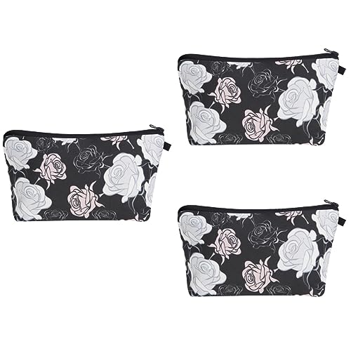 Beaupretty 3st Make-up-Organizer-Tasche Schminktasche Mit Reißverschluss Kleiner Reise-kulturbeutel Rosen Digital Reisen von Beaupretty