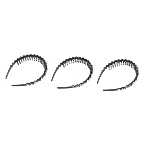 Beaupretty 3st Modische Stirnbänder Gezahntes Stirnband Haarband Mit Kristallzähnen Kamm Stirnband Haarreif Aus Kristall Haarreifen Aus Strass Damen Mädchen Haarschmuck von Beaupretty