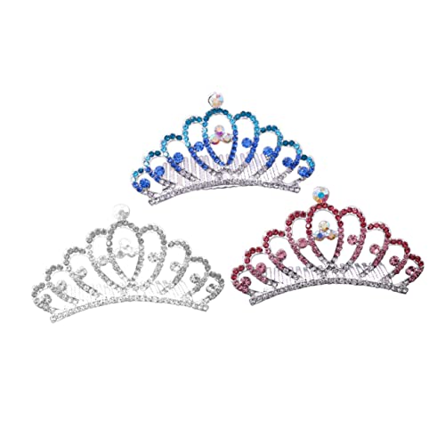 Beaupretty 3st Prinzessin Tiara-kamm Für Frauen Tiara-haarspangen Für Mädchen Festzug Haarkamm-accessoire Für Den Abschlussball Mit Haarkamm Mädchen Kämmen Kristall Tiara Mini Schmücken Kind von Beaupretty