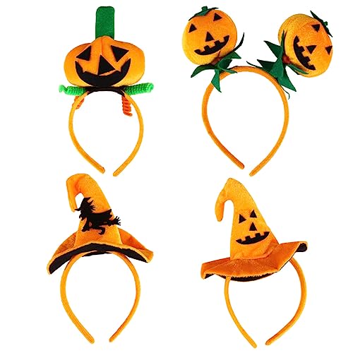 Beaupretty 4 Stück Halloween-stirnband Schmink Haarband Cartoon-haarverbot Halloween-stirnbänder Für Kinder Hexenhut Kinder Halloween-kopfschmuck Halloween-elfenhüte Geschenk Pop Stoff Damen von Beaupretty