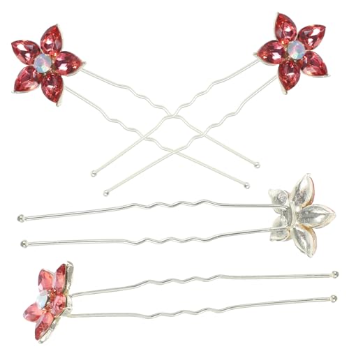 Beaupretty Hochzeitsdekoration 4 Stück Strass- Für Frauen Haarschmuck Für Frauen Haarnadel Für Damen-haar-accessoires Strass-haarschmuck Braut Cheongsam Rosa Hinterkopf Strasssteine von Beaupretty