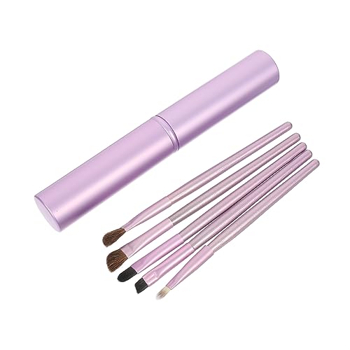 Beaupretty 5 Stk Lidschattenpinsel Aus Rosshaar Make-up-pinsel Für Mädchen Mascara-bürste Flacher Eyeliner-pinsel Silikon-augenpinsel Dünner Eyeliner-pinsel Lippenbürste Reisen Violett Haupt von Beaupretty