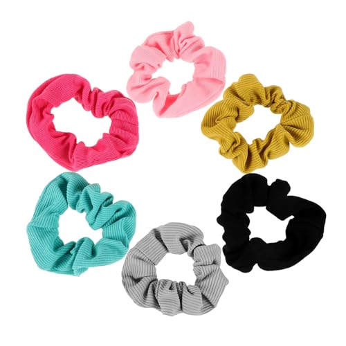 Beaupretty 6st Haarring Knuspriger Pferdeschwanzhalter Mädchen Stirnbänder Haargummis Elastisches Haarband Baby Mädchen Verbeugt Sich Scrunchies Haarseile Stoff Kopfbedeckung Fräulein Wild von Beaupretty