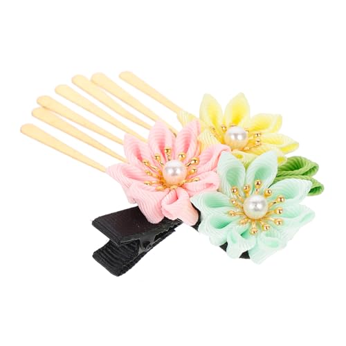 Beaupretty Haarnadel Japanische Haarspange Hanfu Kimono-blumen-haarspange Asiatische Haaraccessoires Chinesische Neujahr Haarspange Japanische Accessoires Mädchen Stoff Quaste Ausgabekarte von Beaupretty