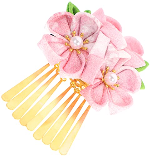 Beaupretty Haarschmuck Kimono Clip Haar Hanfu Bobby Kleine Blumenhaarspangen Hochzeit Haarteile Japanische Haarspange in Fächerform Kimono-haarspange Blumenclip Stäbchen Damen Kirsche Diashow von Beaupretty