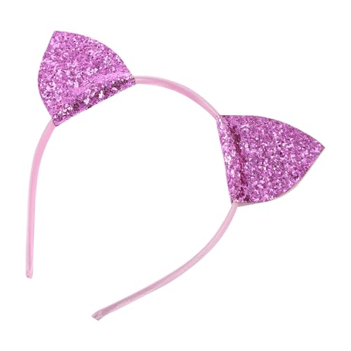 Beaupretty Ohrenstirnband Für Kinder Haarband Für Katzenohren Ohr Haarreifen Haarschmuck Für Mädchen Stirnbänder Für Mädchen Katzenohren Haarreifen Violett Pailletten Harz Requisiten von Beaupretty