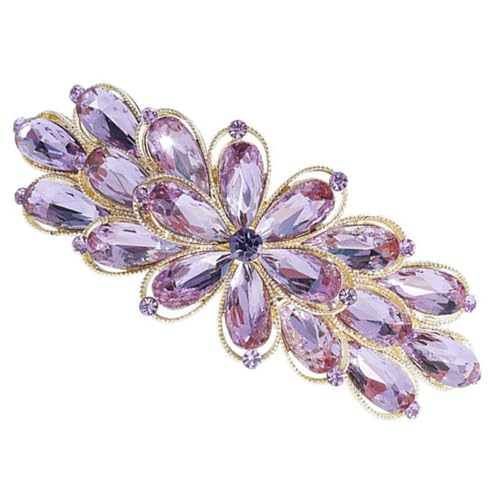 Beaupretty Strass-Frühlings-Haar-Accessoires Vintage-Dekor Haarschmuck für die Brautjungfer Haarklammer Haarspangen Strass-Blumen-Haarnadel Haarnadeln für Mädchen die Blumen schmücken Violett von Beaupretty