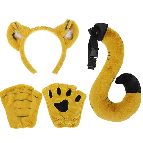 Beaupretty Tiger-Kostüm-Set Tier-Cosplay-Zubehör Tiger-Stirnband Und -Set Halloween-Cosplay-Kostüm Foto-Requisiten von Beaupretty