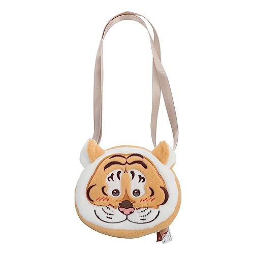 Beaupretty Tigerkopf-plüschtasche Kuriertaschen Klein Umhängetasche Festival Taschen Pop-Tasche Portemonnaie Geldbörse Für Kinder Süße Tiertaschen Rucksack Popularität Kurzer Plüsch Mädchen von Beaupretty