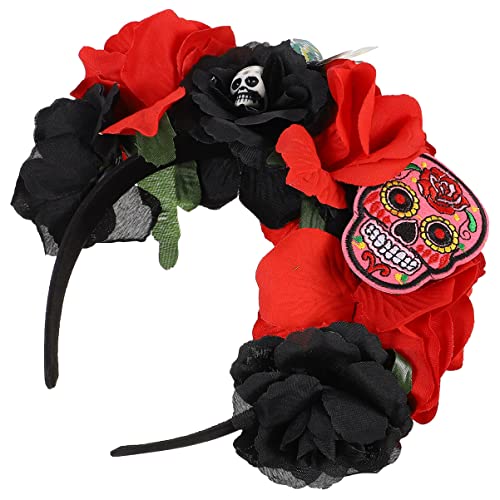 Wan Weihnachten Stirnband Stirnband Dekoration Rose Kopfschmuck Tag der Toten Haarband Rosendekor hochzeitsdeko Haargummis Haarreifen Halloween-Stirnband Skelett von Beaupretty