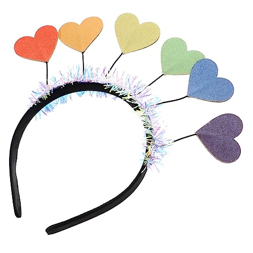 Beaupretty Valentinstag Stirnband Herz Haarreifen Herzhaar Weihnachtsherz Stirnband Pailletten-herz-stirnband Rote Haaraccessoires Stirnband Zum Valentinstag Mädchen Kind Plastik Amor von Beaupretty