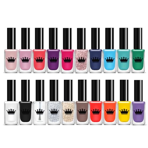 Beauty4Britain Set mit 20 Nagellackflaschen, 20 verschiedene satte Farben, Deluxe-Geschenkbox, 2 Lesezeichen enthalten von Beauty4Britain