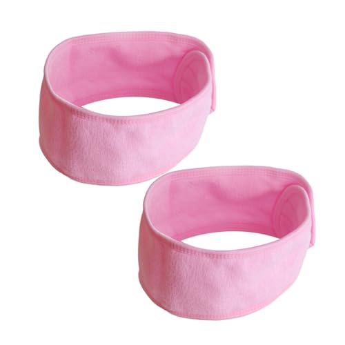 Beavorty 2St Haarband Yoga-Kopftuch-Turban Handtuch Stirnband Make-up-Stirnband Make-up-Haar-Stirnbänder Haargummi Turban-Mütze Kopftuch waschen bilden Schal Badetuch Rosa von Beavorty