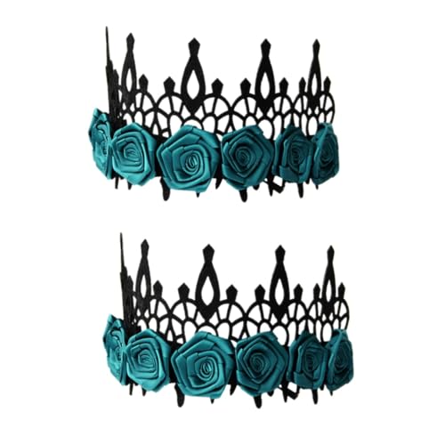 Beavorty 2st Halloween-krone Halloween-tiara Für Frauen Halloween-haarreifen Halloween-cosplay-kopfschmuck Halloween-stirnband Für Frauen Gotische Blumengirlande Stoff Zubehör Erwachsener von Beavorty