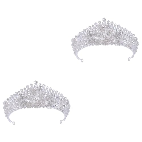 Beavorty 2st Krone Haarschmuck Strass-kronen Vintage Königin Kronen Feenkronen Für Frauen Hochzeit Stirnband Prinzessinnenkrone Für Mädchen Tiara Braut Cosplay Zubehör Zinklegierung von Beavorty