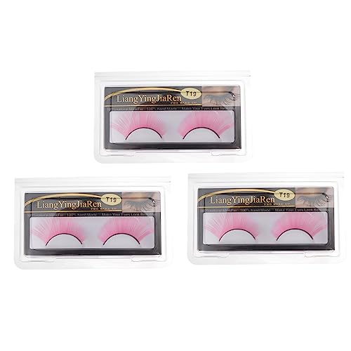 Beavorty 3 Paare Zubehör Für Wimpernverlängerung Flauschige Wimpern Bunte Wimpern 3d Cosplay Gefälschte Wimpern 3d Falsche Wimpern Halloween-wimpern Für Frauen Feder Obere Wimpern T19 von Beavorty