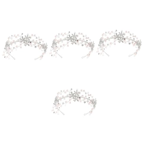 Beavorty 4 Stück Braut Stirnband Hochzeitsdekoration Haarschmuck hochzeitshaar schmuck wedding hair accessories Haarband Haargummis hochzeit kopfschmuck Kristall-Stirnband für die Braut von Beavorty